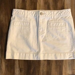 White Denim Mini Skirt
